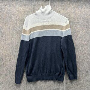Burton Sweater Men Small White Blue Pullover Turtle Neck Cotton Casual London